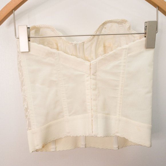 Vintage Goddess Corset Bustier Bra Top Sheer Cream Lace 36 DD - Picture 5 of 15